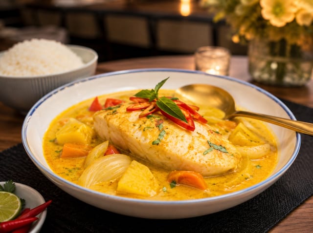 Tropical Yellow Sea Bass Curry