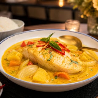 Tropical Yellow Sea Bass Curry🫑